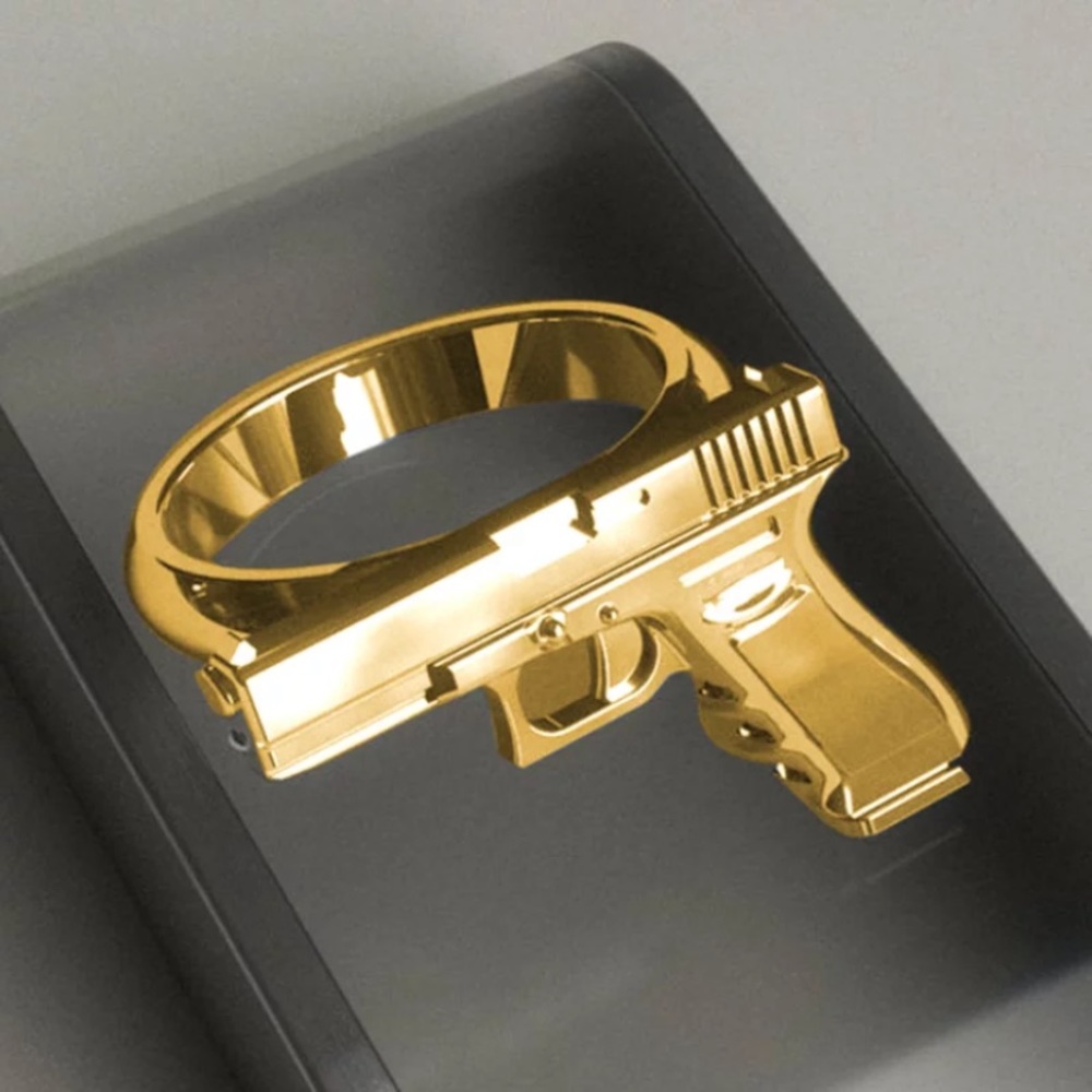 Exquisite gun imitation alloy ring‎